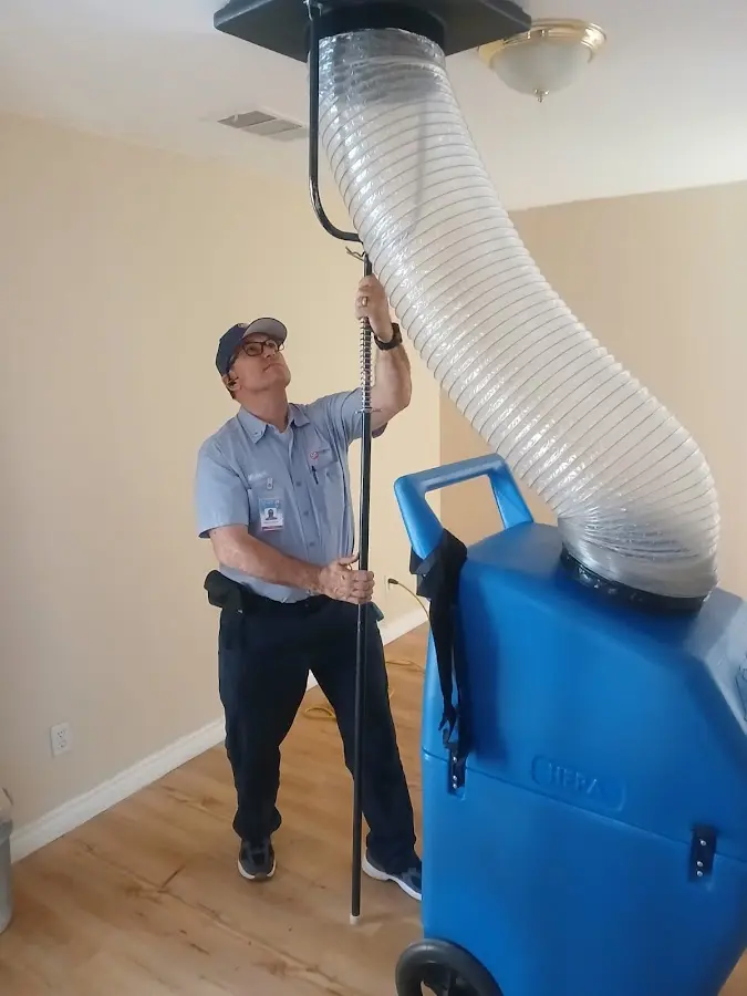 Mini Split Installation technician using HEPA equipment in Cedar Falls